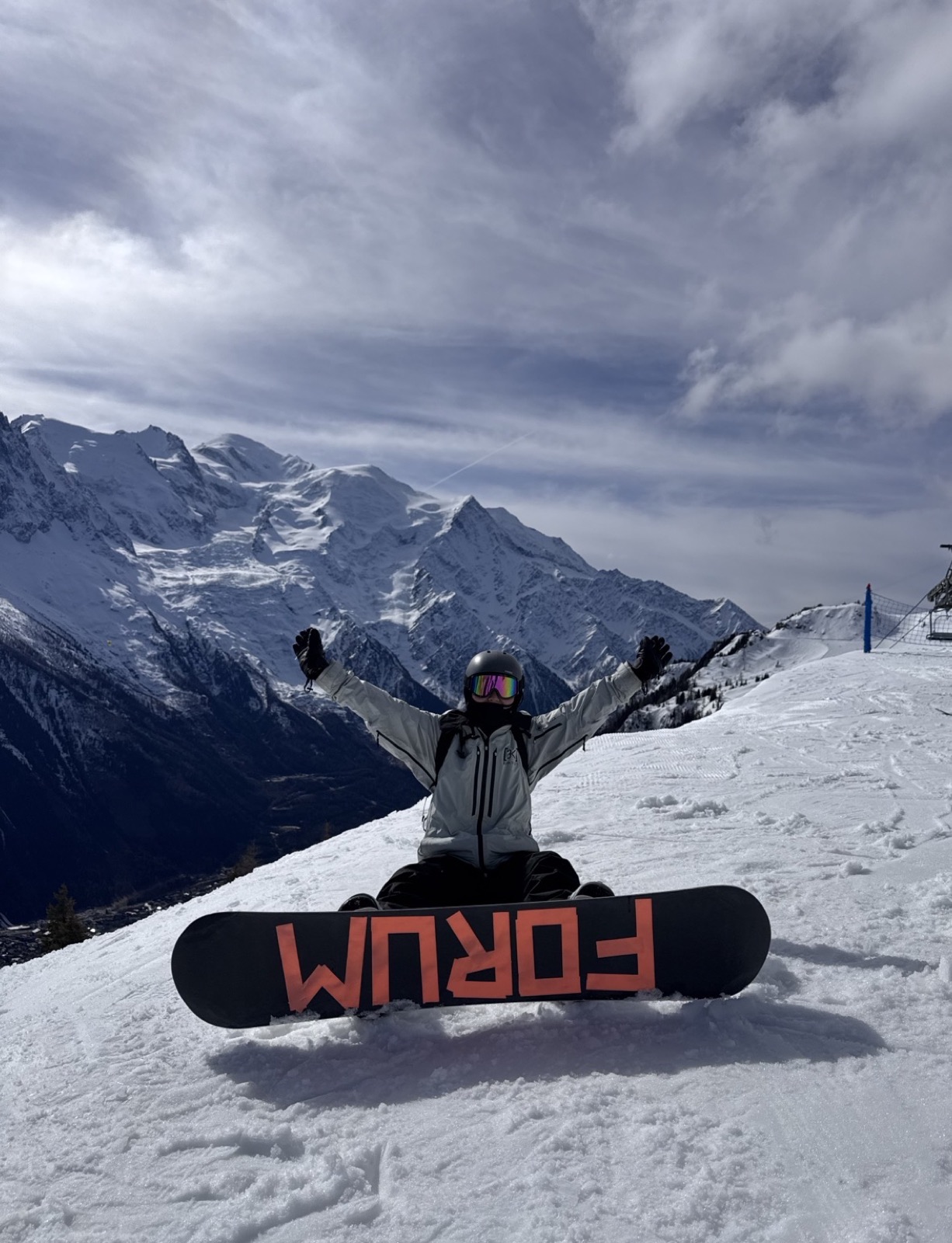 Snowboarding in Chamonix