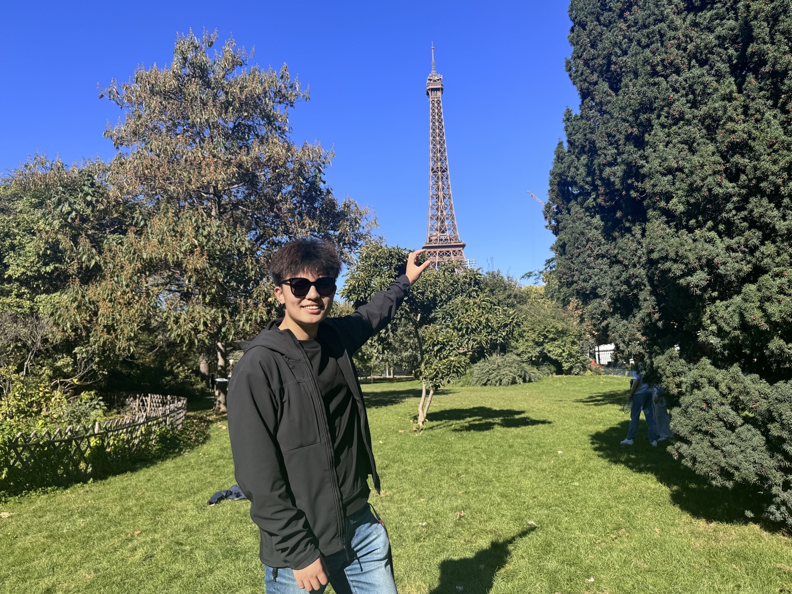 At the Eiffel Tower in Paris
